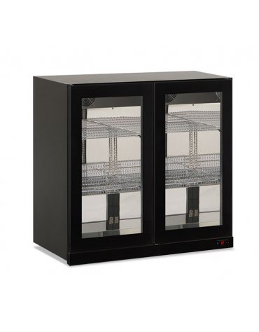 Espositore pensile refrigerato sub-zero 2 porte a battente - refrigerazione ventilata -2°/+10°C - Colore nero - cm 90x56,5x85,2h