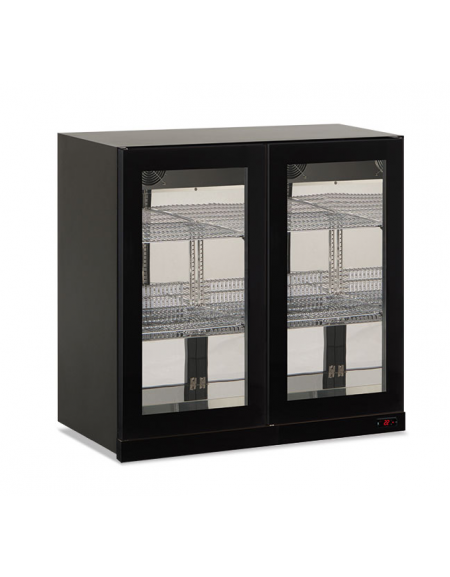 Espositore pensile refrigerato sub-zero 2 porte a battente - refrigerazione ventilata -2°/+10°C - Colore nero - cm 90x56,5x85,2h