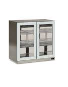 Espositore pensile refrigerato sub-zero 2 porte a battente -refrigerazione ventilata -2°/+10°C - esterno inox - cm 90x56,5x85,2h
