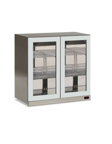 Espositore pensile refrigerato sub-zero 2 porte a battente -refrigerazione ventilata -2°/+10°C - esterno inox - cm 90x56,5x85,2h