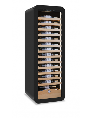 Vetrina per vini ventilata +2°/+20 °C - capacità 90 bottiglie cl. 75 - colore superficie esterna nera o bianca - cm 54x55x160h