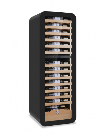 Vetrina vini ventilata doppia temperatura +2°/+12°C | +12°/+20 °C  - colore esterno nero o bianco - cm 54x55x160h