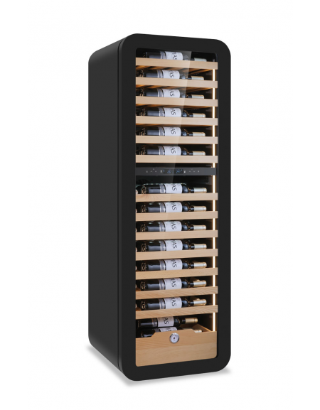 Vetrina vini ventilata doppia temperatura +2°/+12°C | +12°/+20 °C  - colore esterno nero o bianco - cm 54x55x160h
