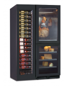 Vetrina vini ventilata +2°/+20°C con armadio 2 porte verticali per conservazione salumi e formaggi 0°/+20°C - cm 106,5x70x180,4h