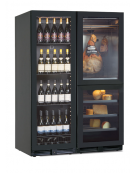 Vetrina vini ventilata 0°/+10°C con armadio 2 porte verticali per conservazione salumi e formaggi 0°/+20°C - cm 121x70x180,4h