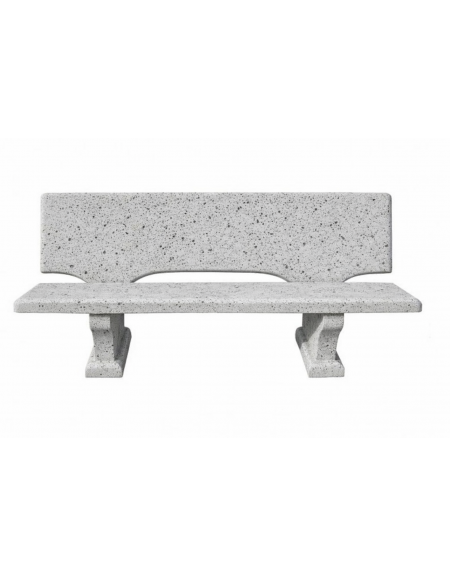 PANCHINA CON SCHIENALE IN CEMENTO CALCESTRUZZO PER ARREDO URBANO - COLORE GRIGIO PIETRA - CM 170x70x68H - Conforme ai CAM