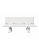 PANCHINA CON SCHIENALE IN CEMENTO CALCESTRUZZO PER ARREDO URBANO - COLORE BIANCO PIETRA - CM 170x70x68H - Conforme ai CAM