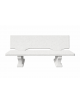 PANCHINA CON SCHIENALE IN CEMENTO CALCESTRUZZO PER ARREDO URBANO - COLORE BIANCO PIETRA - CM 170x70x68H - Conforme ai CAM
