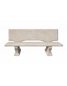 PANCHINA CON SCHIENALE IN CEMENTO CALCESTRUZZO PER ARREDO URBANO - COLORE GRIGIO TRAVERTINO - CM 170x70x68H - Conforme ai CAM