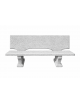 PANCHINA CON SCHIENALE IN CEMENTO CALCESTRUZZO PER ARREDO URBANO - COLORE BIANCO SABBIATO - CM 170X70X68H - Conforme ai CAM
