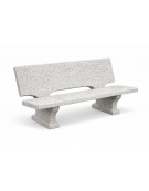 PANCHINA CON SCHIENALE IN CEMENTO CALCESTRUZZO PER ARREDO URBANO - COLORE BIANCO SABBIATO - CM 170X70X68H - Conforme ai CAM