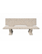 PANCHINA CON SCHIENALE IN CEMENTO CALCESTRUZZO PER ARREDO URBANO - COLORE GRIGIO SABBIATO - CM 170x70x68H - Conforme ai CAM