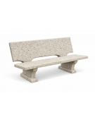 PANCHINA CON SCHIENALE IN CEMENTO CALCESTRUZZO PER ARREDO URBANO - COLORE GRIGIO SABBIATO - CM 170x70x68H - Conforme ai CAM