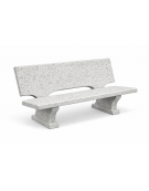 PANCHINA CON SCHIENALE IN CEMENTO CALCESTRUZZO PER ARREDO URBANO - COLORE GRIGIO PIETRA - CM 170x70x68H - Conforme ai CAM