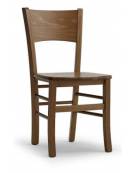 Sedia in legno con seduta in massello incassato - Tinte : naturale-miele-rovere-ciliegio-noce-wengè