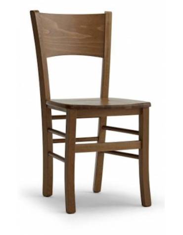 Sedia in legno con seduta in massello incassato - Tinte : naturale-miele-rovere-ciliegio-noce-wengè