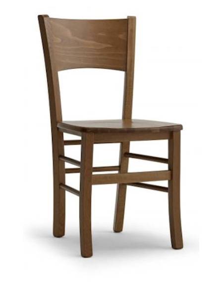 Sedia in legno con seduta in massello incassato - Tinte : naturale-miele-rovere-ciliegio-noce-wengè