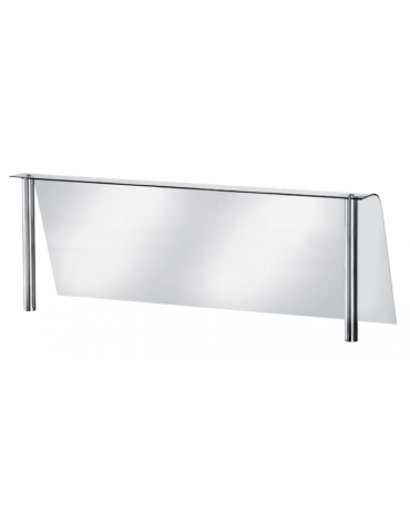 VETRO CURVO TEMPERATO PER SELF SERVICE - COMPLETO DI ATTACCHI - CM 150x56h