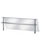 VETRO CURVO TEMPERATO CON MENSOLA INTERMEDIA DI APPOGGIO PER SELF SERVICE  - CM 150x56h