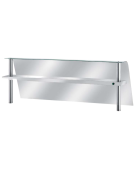 VETRO CURVO TEMPERATO CON MENSOLA INTERMEDIA COMPLETA DI LAMPADA RISCALDANTE PER SELF SERVICE  - CM 200x56h