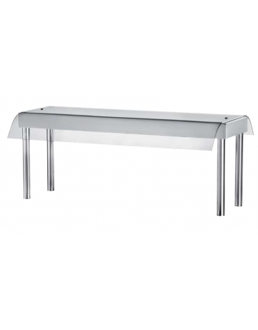 VETRO CON LAMPADE RISCALDANTI PER ISOLA CENTRALE SELF SERVICE - POTENZA W 900 - CM 145x61h