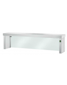 STRUTTURA SUPERIORE IN ACCIAIO INOX CON LAMPADE E VETRO FRONTALE PER SELF SERVICE - cm 120x29x41h