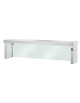 STRUTTURA SUPERIORE IN ACCIAIO INOX CON LAMPADE E VETRO FRONTALE PER SELF SERVICE - cm 120x29x41h