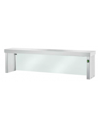 STRUTTURA SUPERIORE IN ACCIAIO INOX CON LAMPADE E VETRO FRONTALE PER&nbsp;SELF SERVICE - cm&nbsp;150x29x41h