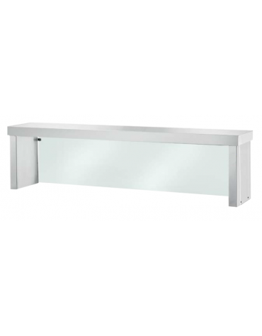 STRUTTURA SUPERIORE IN ACCIAIO INOX CON VETRO FRONTALE PER SELF SERVICE - cm 200x29x41h