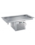 VASCA AD INCASSO INOX AISI 304 - H 30 - REFRIGERATA STATICA -2°/+15°C - x3 GN 1/1, mm 30h (BACINELLE ESCLUSE) - cm 111x64x45h
