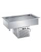 VASCA AD INCASSO INOX AISI 304 - H 200 - REFRIGERATA STATICA -2°/+15°C - x3 GN 1/1, mm 200h (BACINELLE ESCLUSE) - cm 111x64x60h