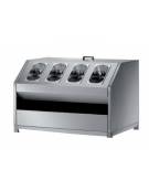 Tramoggia self service porta pane con portaposate e portavassoi  - da appoggio su piedini - cm 80x70x60h