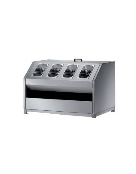 Tramoggia self service porta pane con portaposate e portavassoi  - da appoggio su piedini - cm 80x70x60h
