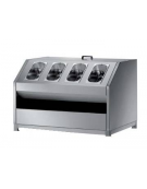 Tramoggia self service porta pane con portaposate e portavassoi - da appoggio su piedini - cm 100x70x60h