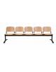 Panca da attesa - 5 Posti - Sedile e schienale in faggio verniciato - struttura in acciaio colore nero - cm 250x57x87h