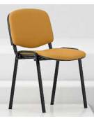 Sedia fissa attesa conferenza imbottita con telaio in acciaio colore nero a sezione ovale - Certificata CAM