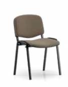 Sedia fissa attesa conferenza imbottita con telaio in acciaio colore nero a sezione ovale - Certificata CAM