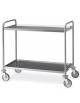 Carrello inox AISI 304 con N° 2 Piani stampati imbullonati da cm 100x60 - Portata Kg 120 - cm 109x69x95h