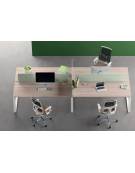 Scrivania dattilo ufficio operativa Bench doppia - gamba chiusa ad anello chiuso e piano spessore mm 18 - cm 140x125x73,5h