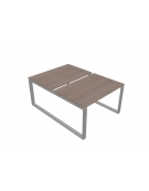 Scrivania dattilo ufficio operativa Bench doppia - gamba chiusa ad anello chiuso e piano spessore mm 25 - cm 140x125x74h