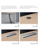 Scrivania dattilo ufficio operativa Bench doppia - gamba chiusa ad anello chiuso e piano spessore mm 25 - cm 140x125x74h