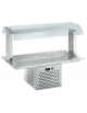 VASCA AD INCASSO INOX AISI 304, mm 30h - REFRIGERATA STATICA -2°/+15°C - SOVRASTRUTTURA CON LUCE - cm 185x64x92h