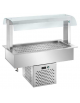 VASCA AD INCASSO INOX AISI 304, mm 200h - REFRIGERATA STATICA -2°/+15°C - SOVRASTRUTTURA CON LUCE - cm  215x64x110h