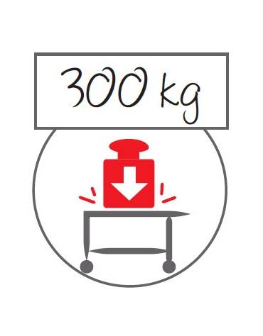 Carrello inox AISI 304 per trasporto pesante 300 kg - 3 piani a vasca da cm 100x58, saldati - cm 108x61x93h