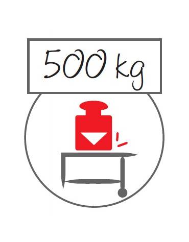 Carrello inox AISI 304 per trasporto pesante - 3 piani lisci, saldati al telaio - Portata Kg 500 - cm 108x61x96h