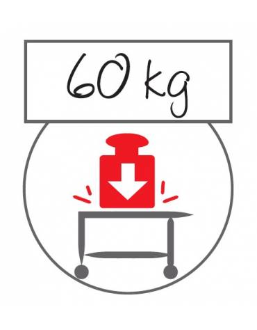 Carrello di servizio raccolta differenziata con 2 ripiani a vasca inox 18/10 asportabili profondità cm 6,5 - cm 98x51x91h