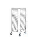 Carrello portateglie in acciaio 18/10 AISI 304 - guide a "L" - 20 teglie 40x60 - cm 49x65x190h