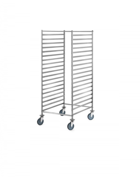 Carrello portateglie in acciaio 18/10 AISI 304 - guide a "L" - 20 teglie 60x40 - cm 69x49x190h