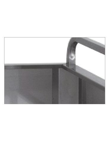 Carrello inox da sbarazzo con vasca per bacinelle 3xGN1/1 (escluse) - 2 ripiani - cm 117x63x94h