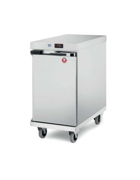 Carrello portateglie sottobanco inox - versione riscaldata 30°/90°C - capacità 6 teglie GN1/1 - guide a "C" - cm 42,1x73x84h